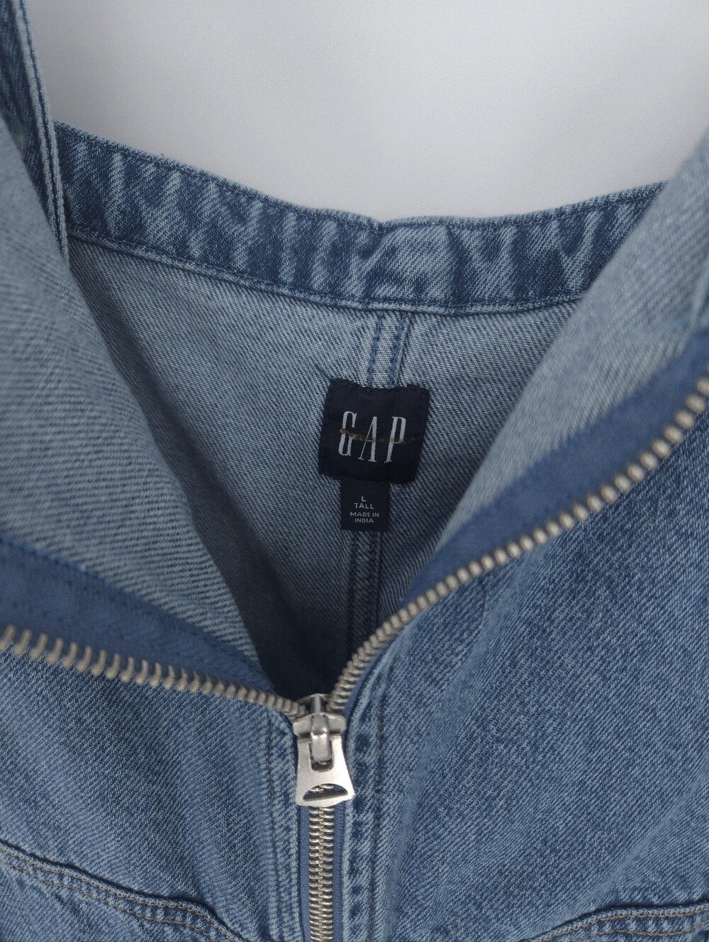 NWOT GAP UltraSoft Denim Zip-Front Maxi Dress LT - Picture 4 of 7
